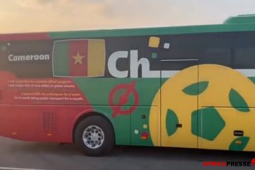 Autobus des Lions Indomptables du Cameroun pour la coupe du monde  2022 au Qatar [Video]