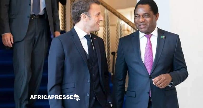 Emmanuel Macron et Hakainde Hichilema