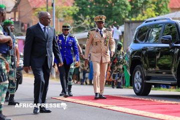 Le président de transition gabonais Brice Clotaire Oligui Nguema en visite officielle à Yaoundé ce mercredi 6 décembres