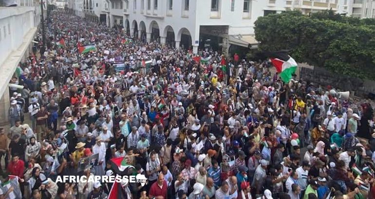 Manifestation au Maroc en soutient a la Palestine