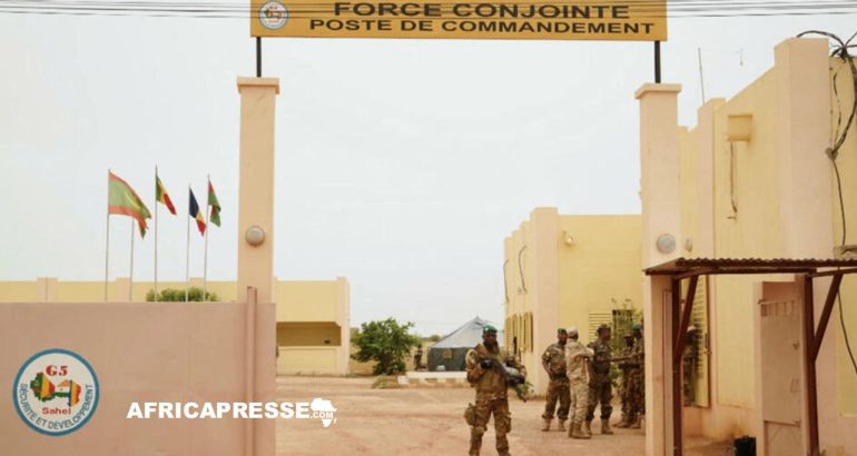 L'entrée d'un poste de commande du G5 Sahel à Sevaré