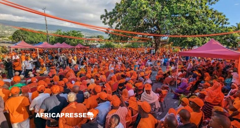 Meeting du parti Orange à Moroni, dans les Comores