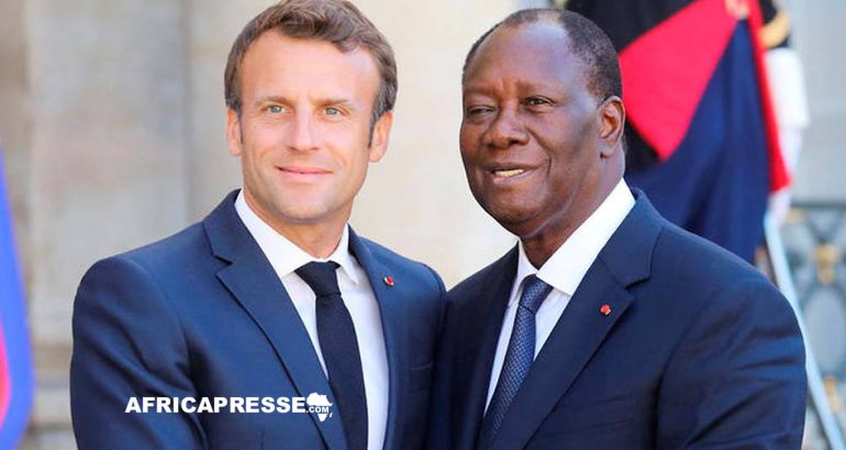Emmanuel Macron et Alassane Ouattara