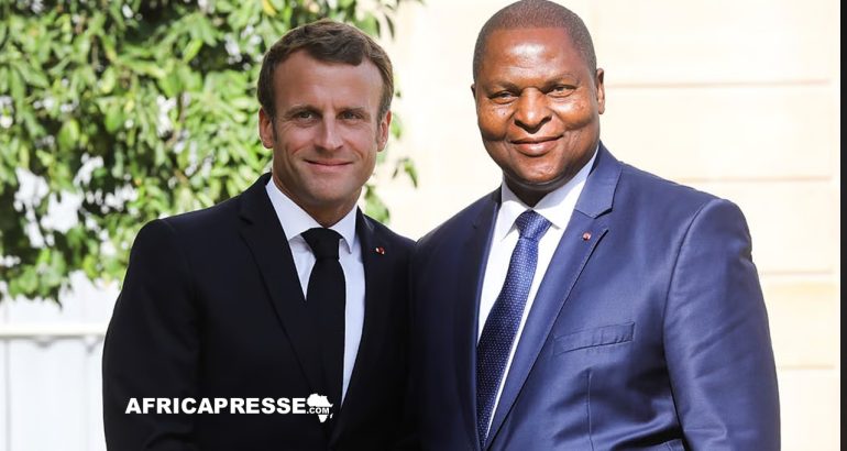 Emmanuel Macron et Faustin-Archange Touadéra