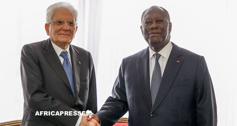Sergio Mattarella et Alassane Ouattara