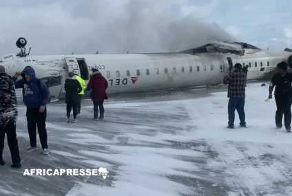 Accident à l’aéroport de Toronto : Un avion de Delta Airlines se retrouve à l’envers, entraînant plusieurs blessures