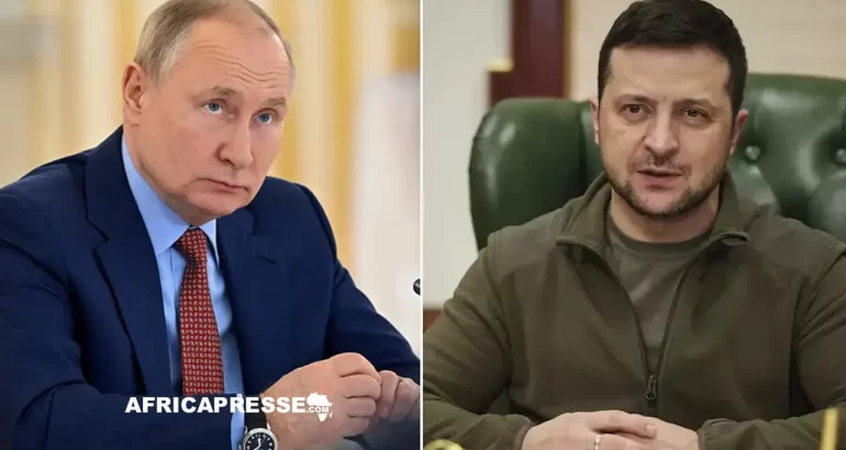 Vladimir Poutine et Volodymyr Zelensky