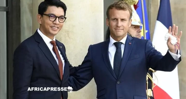 Andry Rajoelina et Emmanuel Macron