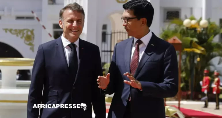 Emmanuel Macron et Andry Rajoelina