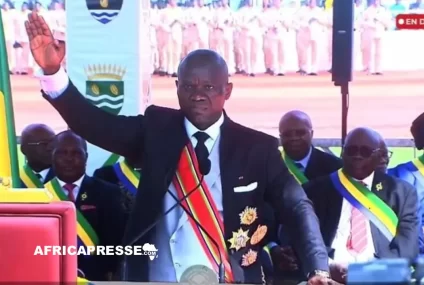 Gabon : L’investiture de Brice Oligui Nguema marque la fin de la transition et le retour à l’ordre constitutionnel Gabon : L’investiture de Brice Oligui Nguema marque la fin de la transition et le retour à l’ordre constitutionnel