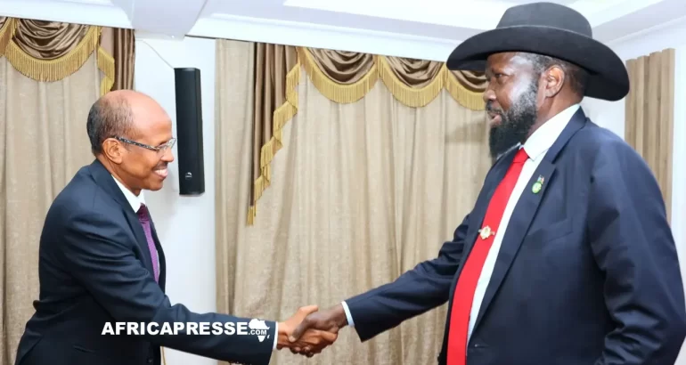 Mahmoud Ali Youssouf et Salva Kiir