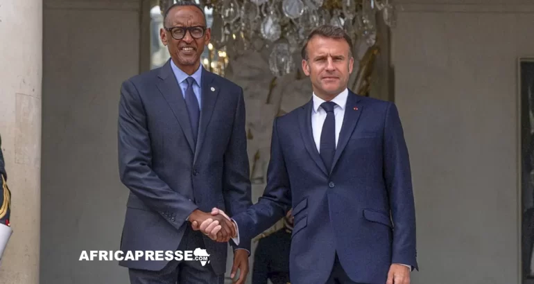 Le président rwandais Paul Kagame reçu par Emmanuel Macron à Paris Paul Kagame et Emmanuel Macron