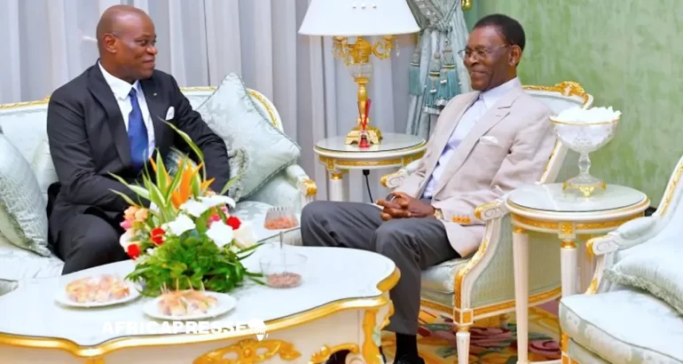 Oligui Nguema à Malabo, la frontière contestée au cœur des discussions avec Obiang Brice Clotaire Oligui Nguema et Teodoro Obiang Nguema