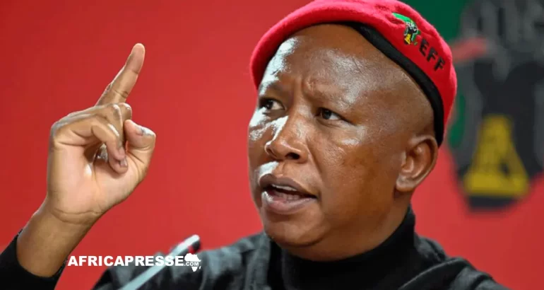 Julius Malema interdit d’entrée au Royaume-Uni pour ses propos pro-Hamas Julius Malema, chef du parti sud-africain EFF (Economic Freedom Fighters)