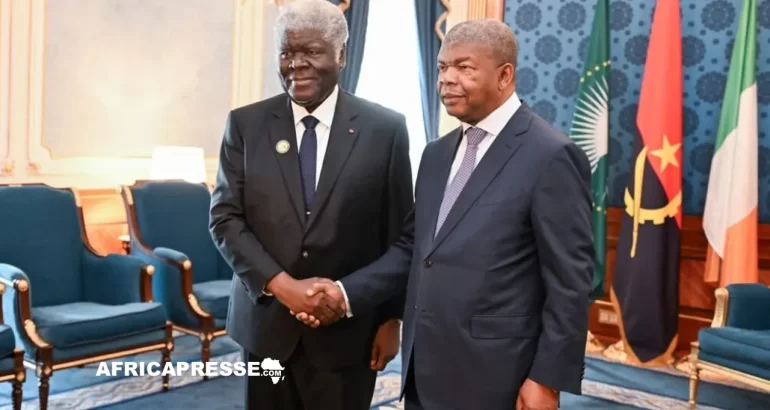 Côte d’Ivoire – Angola : Abidjan et Luanda bientôt reliées par un vol direct pour dynamiser les échanges Le Premier ministre de Côte d'Ivoire, Robert Beugré Mambé et le président de l'Angola João Lourenço