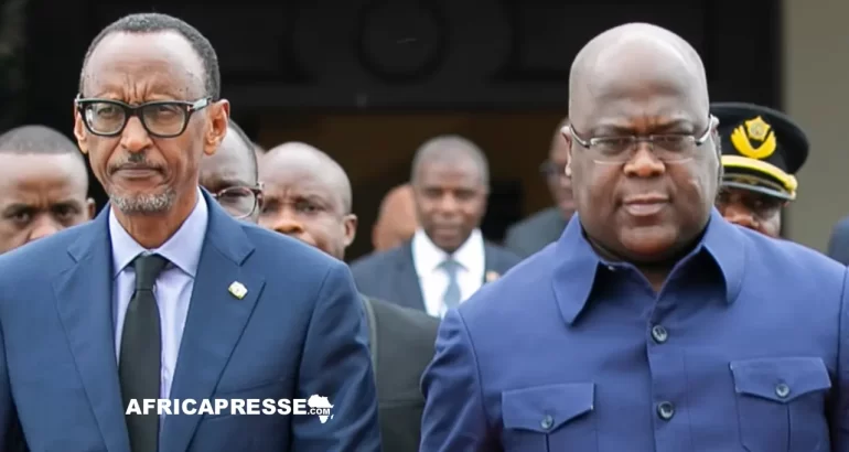 RDC-Rwanda : la guerre des coulisses entre Kinshasa et Kigali dans les capitales occidentales Paul Kagame et Felix Tshisekedi