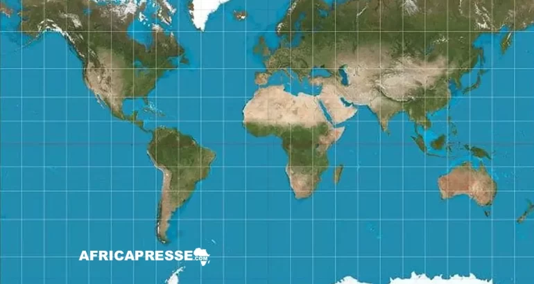 L’Union africaine veut corriger la carte du monde pour rétablir la place de l’Afrique Carte du monde