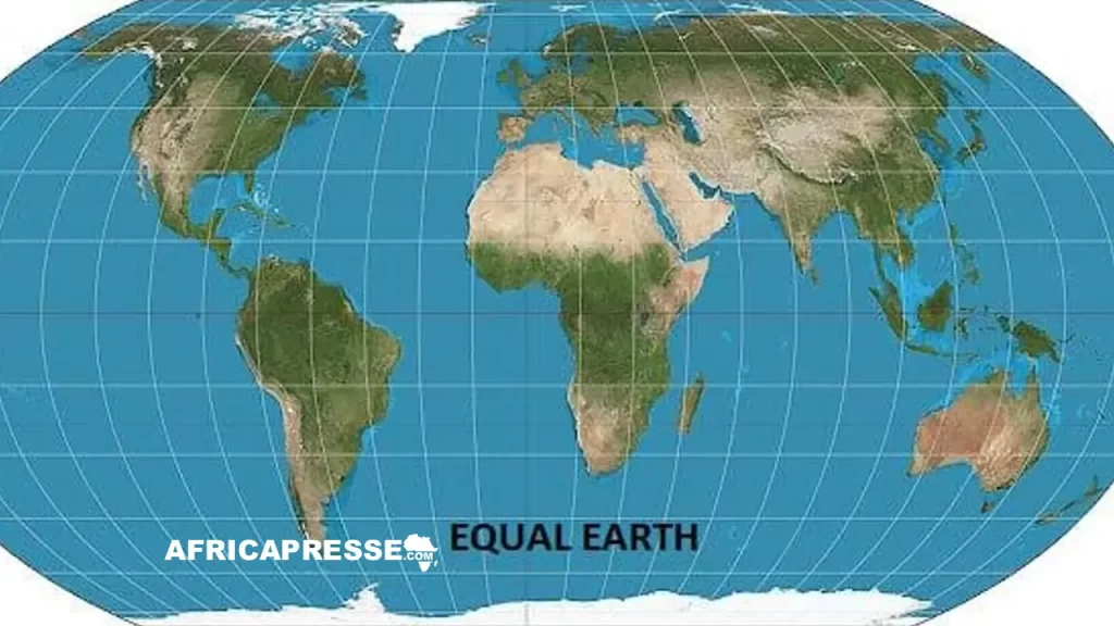 Carte du monde Equal Earth
