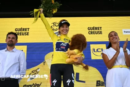 La Mauricienne Kimberley Le Court-Pienaar écrit l’histoire, première Africaine victorieuse d’étape sur le Tour de France féminin