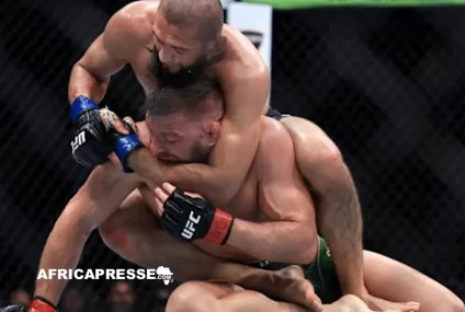 MMA : Khamzat Chimaev détrône le champion sud-africain Dricus du Plessis et s’impose en maître chez les poids moyens