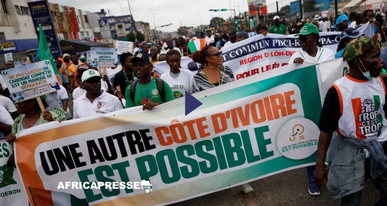 Présidentielle en Côte d’Ivoire : l’opposition empêchée de manifester contre l’exclusion de ses candidats Présidentielle en Côte d’Ivoire : l’opposition empêchée de manifester contre l’exclusion de ses candidats