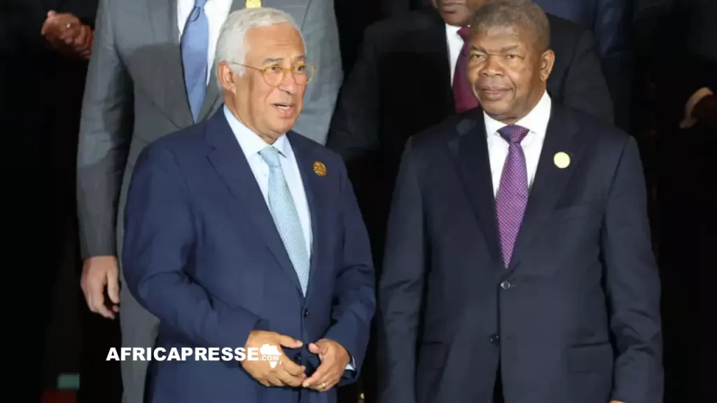 Le président du Conseil européen Antonio Costa, et le président angolais Joao Lourenço