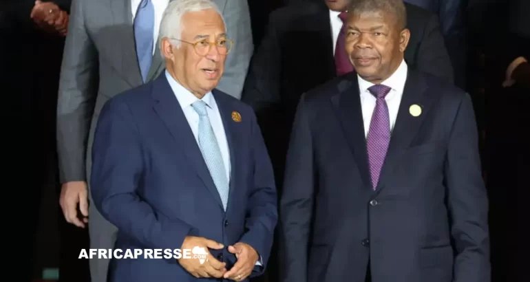 Le président du Conseil européen Antonio Costa, et le président angolais Joao Lourenço