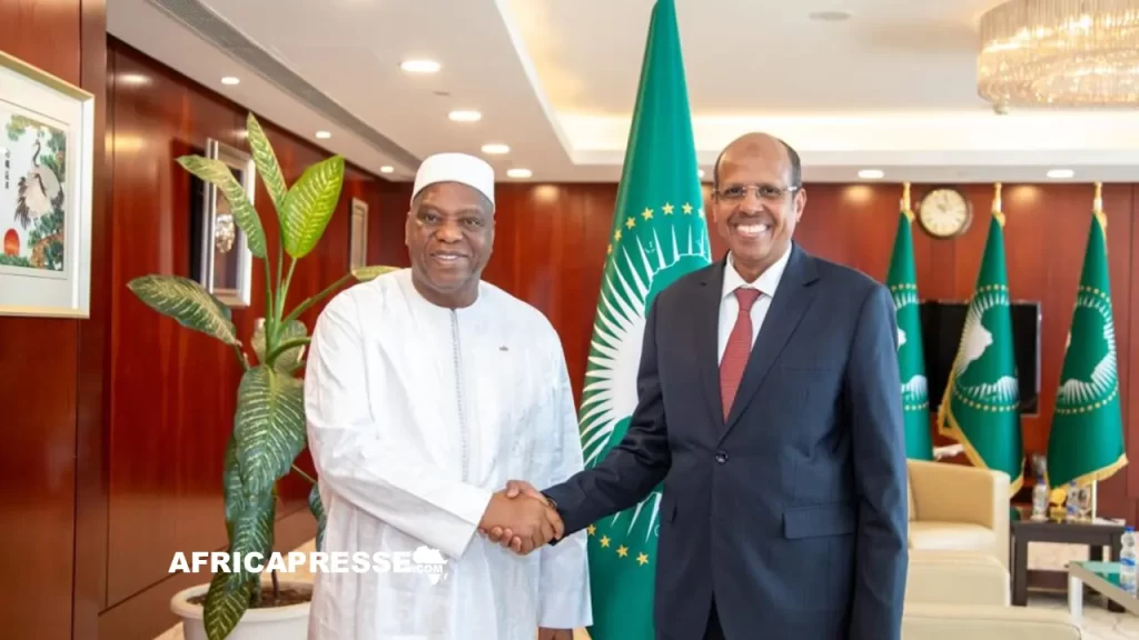 Mahmoud Ali Youssouf a reçu le ministre guinéen Morissanda Kouyaté