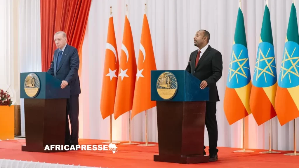 Le président turc Recep Tayyip Erdogan et le Premier ministre éthiopien Abiy Ahmed à Addis Abeba