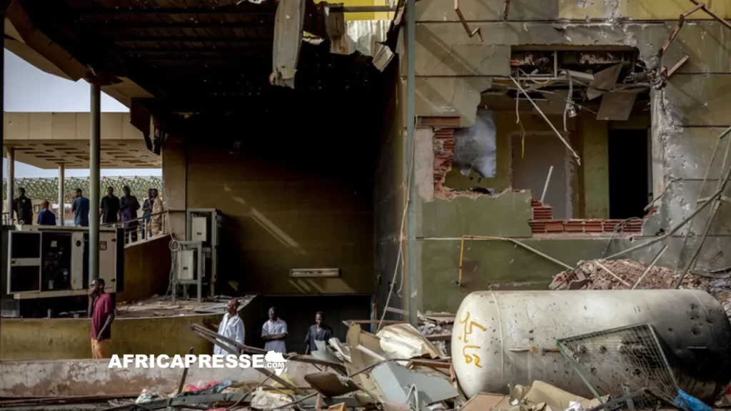 Soudan, immeuble detruit par les frappes de drones