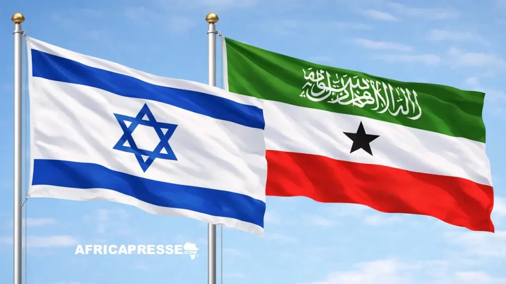 Les drapeaux d'Israël et du Somaliland
