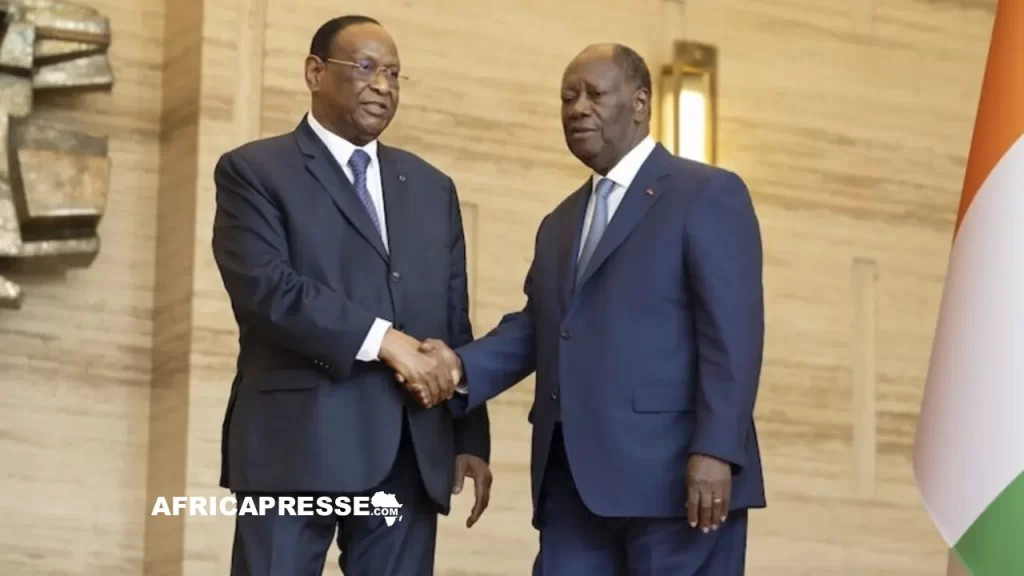 L’ancien Premier ministre de Guinée, Lansana Kouyaté et le président ivoirien Alassane Ouattara