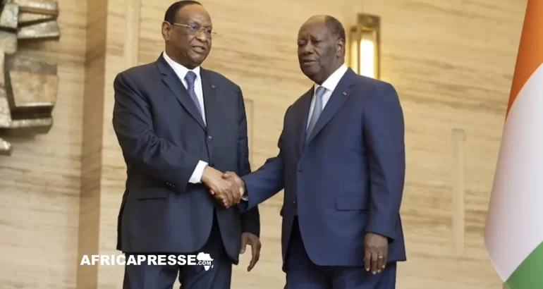 L’ancien Premier ministre de Guinée, Lansana Kouyaté et le président ivoirien Alassane Ouattara