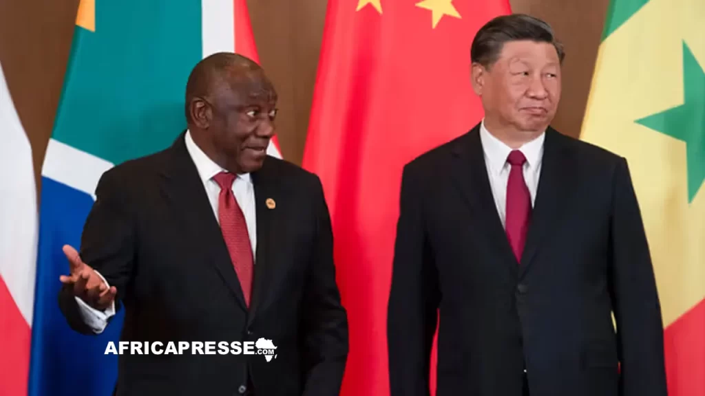 Le président sud-africain Cyril Ramaphosa et le président chinois Xi Jinping