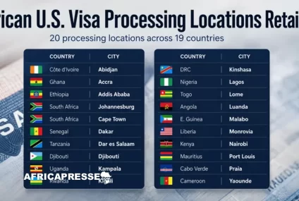 Liste des 20 centres de traitement des visas américains en Afrique