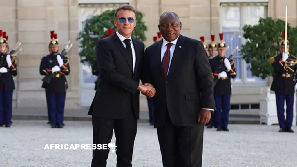 Emmanuel Macron et Cyril Ramaphosa