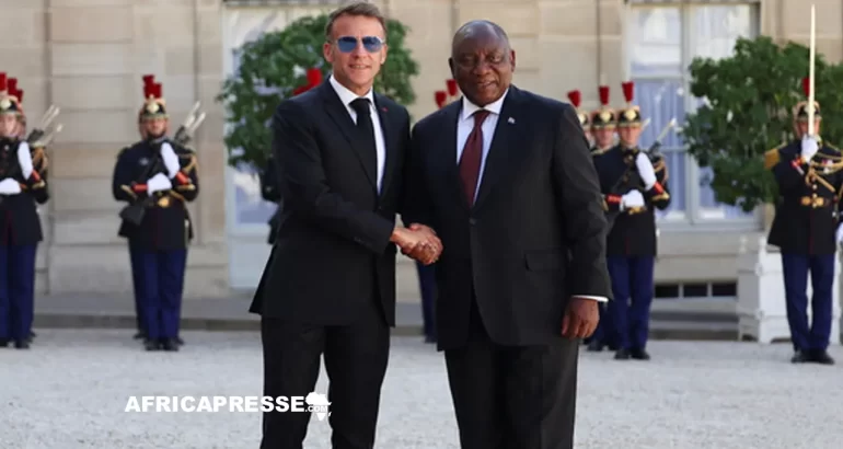 Emmanuel Macron et Cyril Ramaphosa